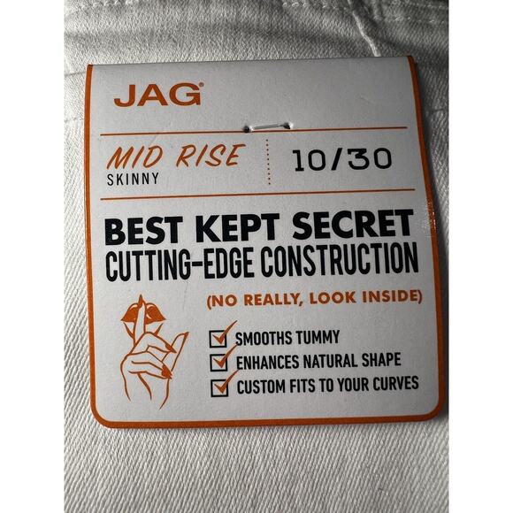 JAG Cecilia Mid Rise Skinny White Jeans Women's Size 10 - Picture 3 of 12